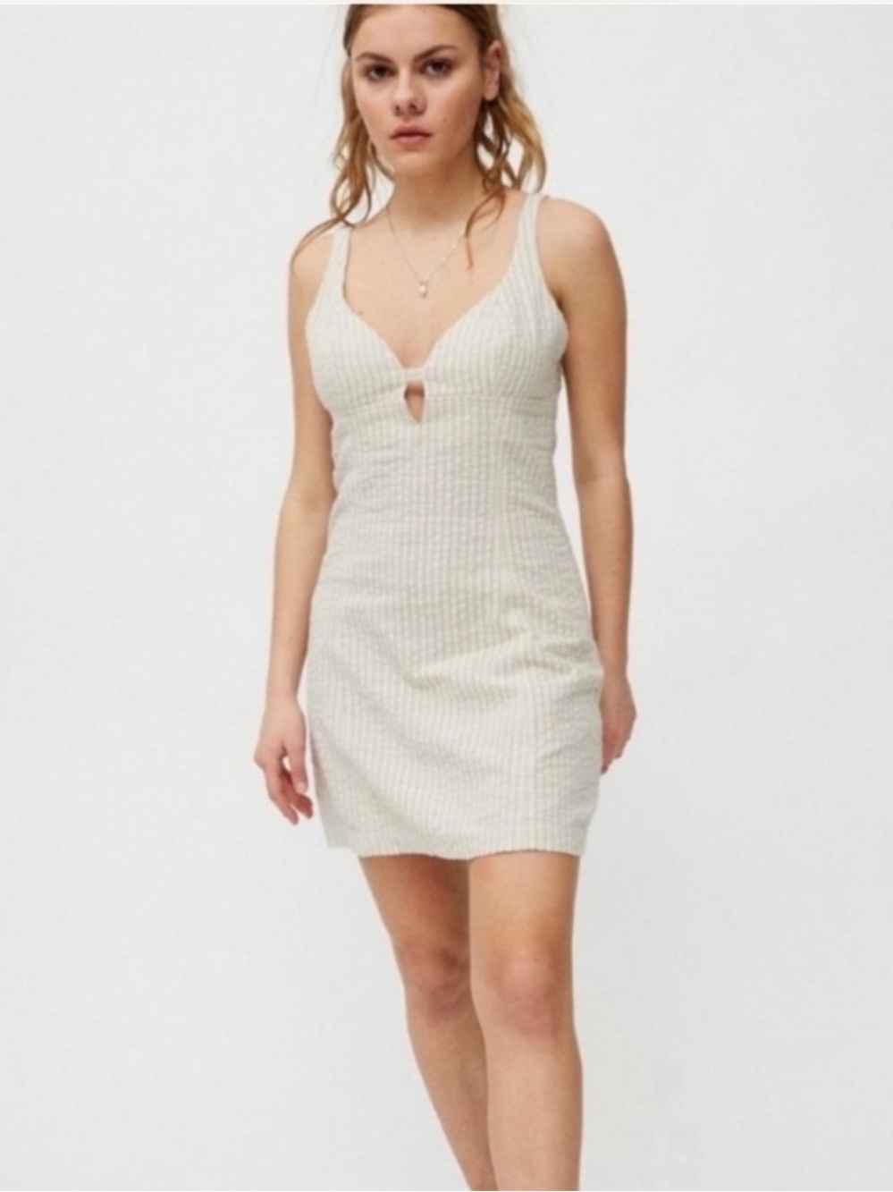 Urban Outfitters Why Not Seersucker Mini Dress Size XS